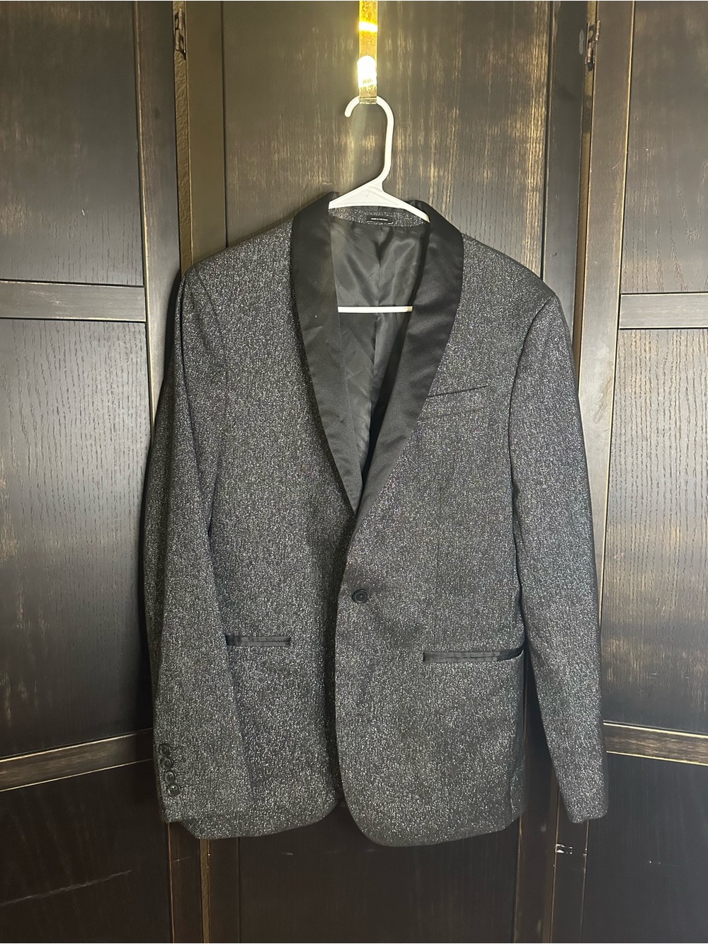 j.ferrar Textured black / slight sparkle Tuxedo Blazer slight